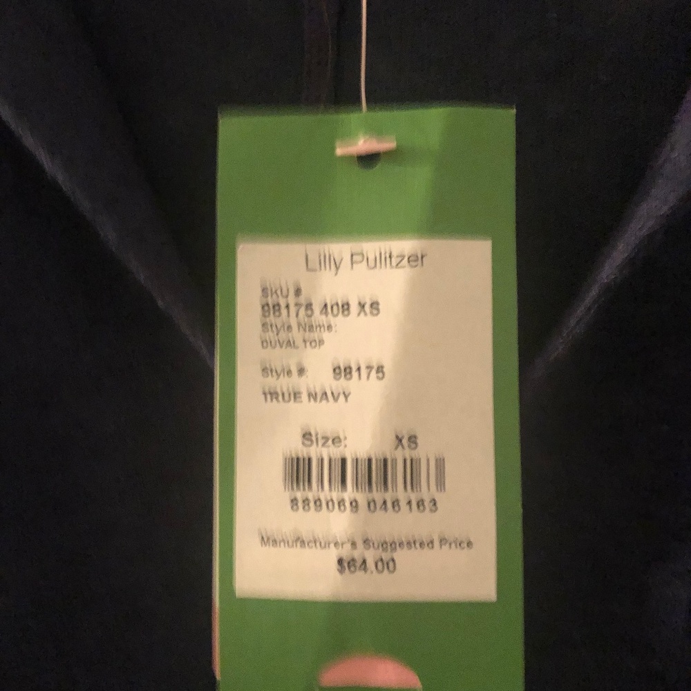 Lilly Pulitzer True Navy Linen Tee SZ Small
